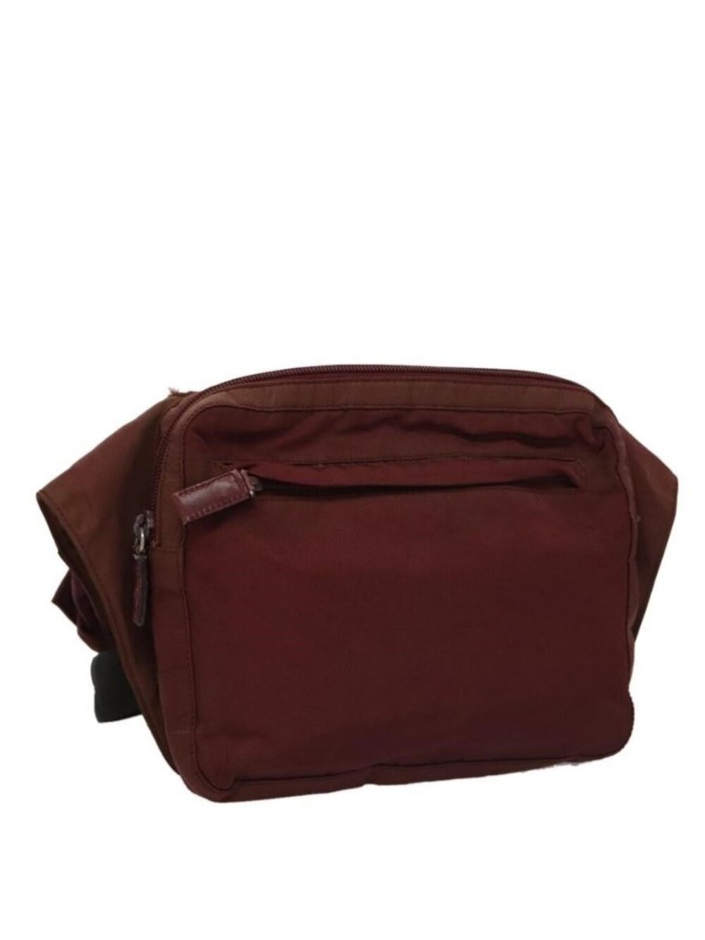Authentic PRADA Shoulder Bag Nylon Red Silver
